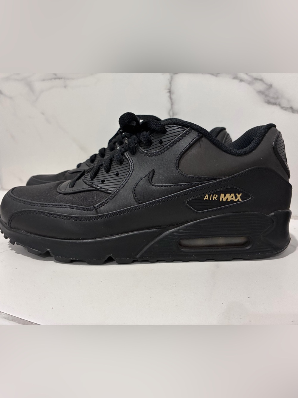 Nike Air Max Men's Sneaker in Black with Gold Accent